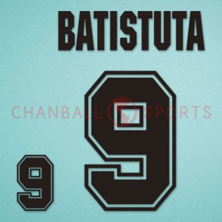 Argentina 1994 Batistuta #9 World Cup Homekit Nameset Printing 