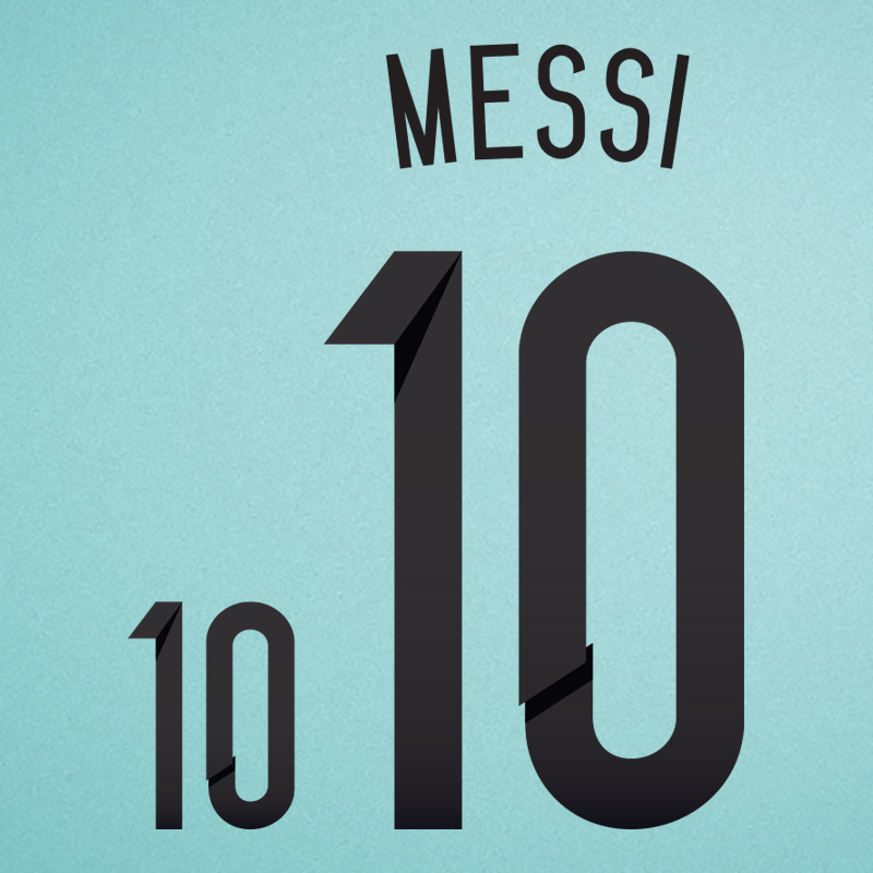 Argentina 2014 Messi #10 World Cup Homekit Nameset Printing