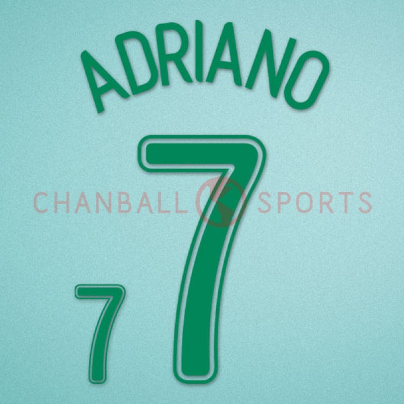 Brazil 2006 Adriano #7 World Cup Homekit Nameset Printing 