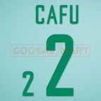 Brazil 2002 Cafu #2 World Cup Homekit Nameset Printing 