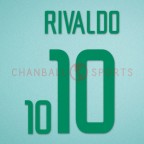 Brazil 2002 Rivaldo #10 World Cup Homekit Nameset Printing 