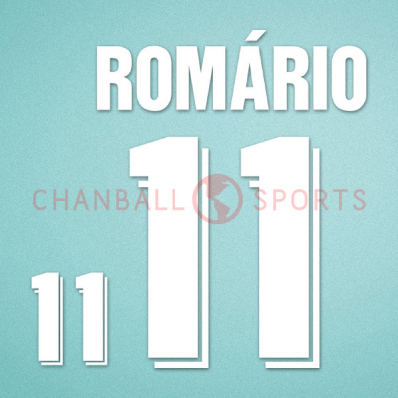 Brazil 1994 Romario #11 World Cup Awaykit Nameset Printing 