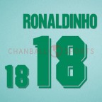 Brazil 1994 Ronaldinho #18 World Cup Homekit Nameset Printing 