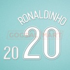 Brazil 2006 Ronaldinho #20 World Cup Awaykit Nameset Printing 