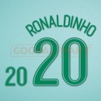 Brazil 2006 Ronaldinho #20 World Cup Homekit Nameset Printing 