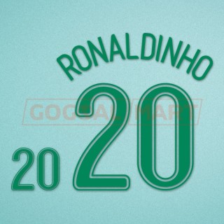 Brazil 2006 Ronaldinho #20 World Cup Homekit Nameset Printing 