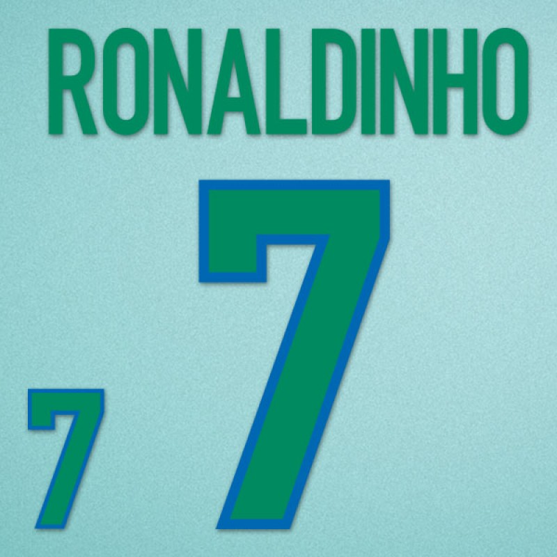 Brazil 1998 Ronaldinho #7 World Cup Homekit Nameset Printing