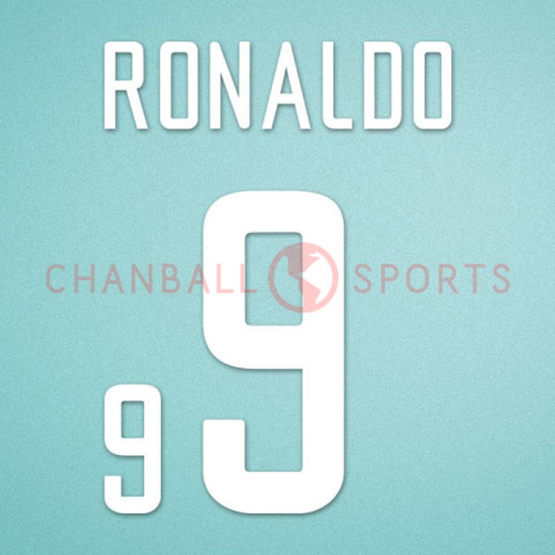 Brazil 2002 Ronaldo #9 World Cup Awaykit Nameset Printing 