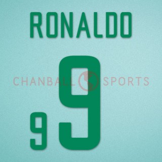 Brazil 2002 Ronaldo #9 World Cup Homekit Nameset Printing 