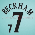 England 2002 Beckham #7 World Cup Homekit Nameset Printing 