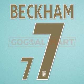 England 2006-2008 Beckham #7 Awaykit Nameset Printing