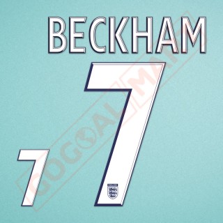 England 2008-2010 Beckham #7 Awaykit Nameset Printing