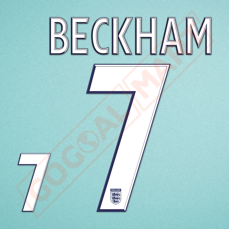 England 2008-2010 Beckham #7 Awaykit Nameset Printing