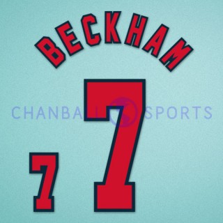 England 1998 Beckham #7 World Cup Homekit Nameset Printing 