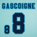England 1996 Gascoigne #8 EURO Homekit Nameset Printing 