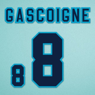 England 1996 Gascoigne #8 EURO Homekit Nameset Printing 