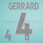 England 2004-2006 Gerrard #4 Awaykit Nameset Printing 