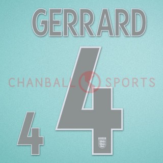 England 2004-2006 Gerrard #4 Awaykit Nameset Printing 
