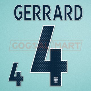 England 2007-2009 Gerrard #4 Homekit Nameset Printing