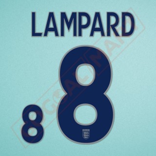 England 2005-2007 Lampard #8 Homekit Nameset Printing