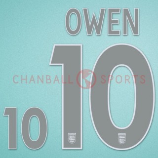 England 2004-2006 Owen #10 Awaykit Nameset Printing 