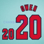 England 1998 Owen #20 World Cup Homekit Nameset Printing 
