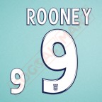 England 2008-2010 Rooney #9 Awaykit Nameset Printing