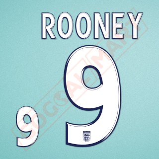 England 2008-2010 Rooney #9 Awaykit Nameset Printing