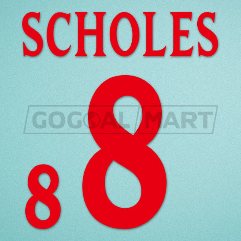 England 2000 Scholes #8 EURO Homekit Nameset Printing 