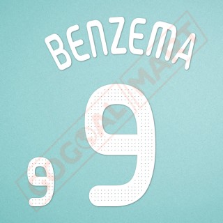 France 2008 Benzema #9 EURO Cup Homekit Nameset Printing 