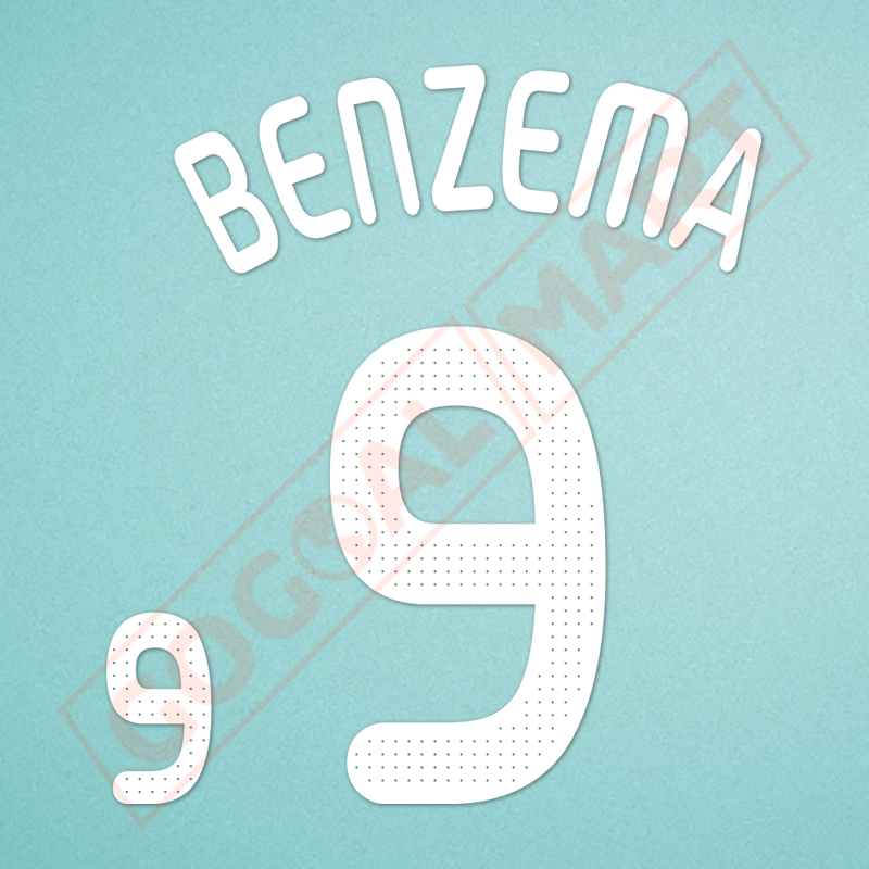 France 2008 Benzema #9 EURO Cup Homekit Nameset Printing 