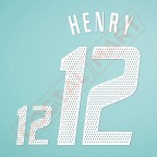 France 2004 Henry #12 EURO Cup Homekit Nameset Printing 
