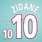 France 2000 Zidane #10 EURO Cup Homekit Nameset Printing 