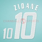 France 2004 Zidane #10 EURO Cup Homekit Nameset Printing 
