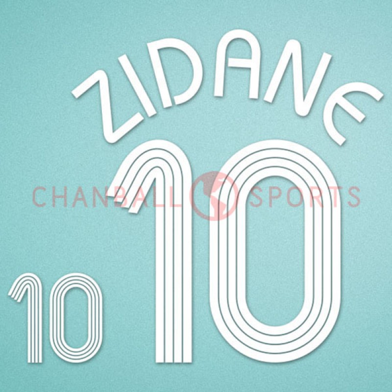France 2006 Zidane #10 World Cup Homekit Nameset Printing 