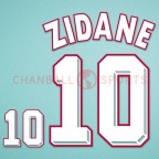 France 1998 Zidane #10 World Cup Homekit Nameset Printing 