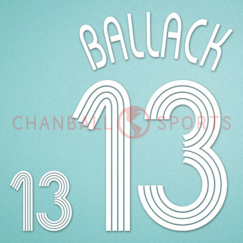 Germany 2006 Ballack #13 World Cup Awaykit Nameset Printing 