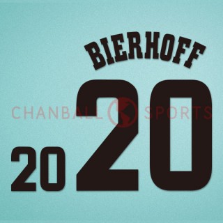 Germany 1998 Bierhoff #20 World Cup Homekit Nameset Printing 