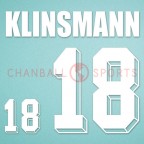 Germany 1994 Klinsmann #18 World Cup Awaykit Nameset Printing 