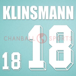 Germany 1994 Klinsmann #18 World Cup Awaykit Nameset Printing 
