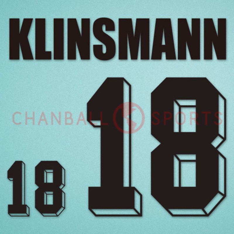 Germany 1994 Klinsmann #18 World Cup Homekit Nameset Printing 