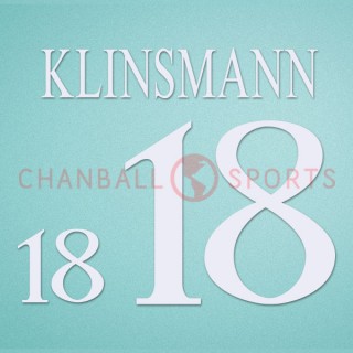 Germany 1996 Klinsmann #18 EURO Awaykit Nameset Printing 