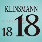 Germany 1996 Klinsmann #18 EURO Homekit Nameset Printing 