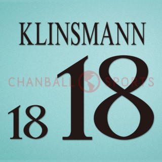 Germany 1996 Klinsmann #18 EURO Homekit Nameset Printing 