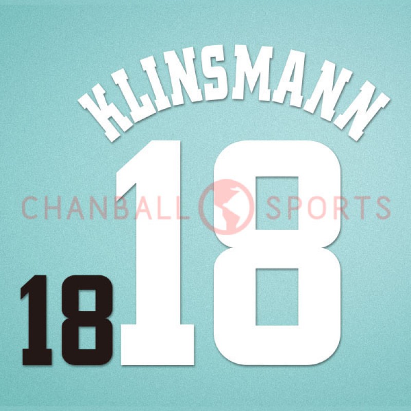 Germany 1998 Klinsmann #18 World Cup Awaykit Nameset Printing 
