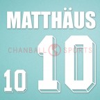 Germany 1994 Matthäus #10 World Cup Awaykit Nameset Printing 