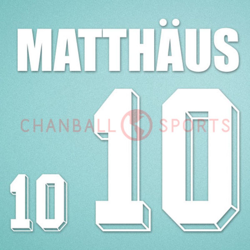 Germany 1994 Matthäus #10 World Cup Awaykit Nameset Printing 