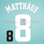 Germany 1998 Matthäus #8 World Cup Awaykit Nameset Printing 