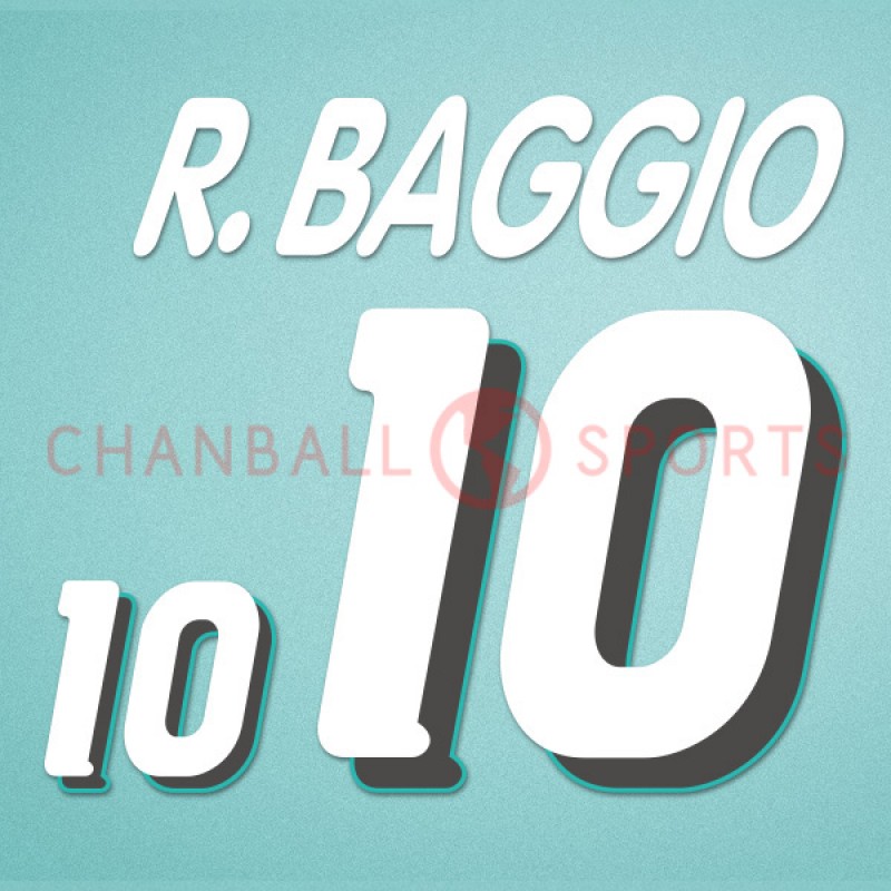 Italy 1994 Baggio #10 World Cup Homekit Nameset Printing 