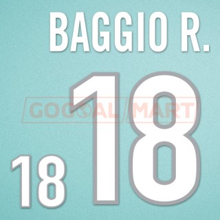 Italy 1998 Baggio #18 World Cup Homekit Nameset Printing 